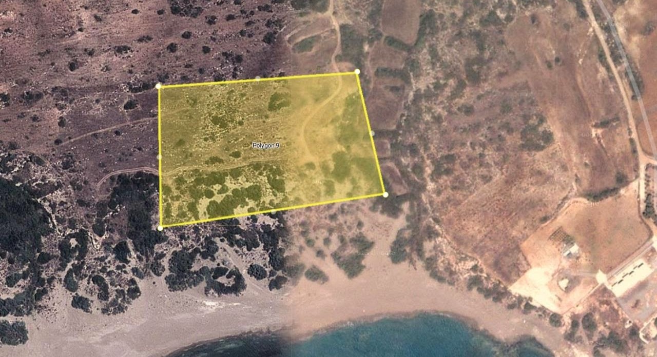 Παραθαλάσσιο οικόπεδο με δορυφορική φωτογραφία οικόπεδο προς πώληση στη Νότια Ρόδο, Ελλάδα