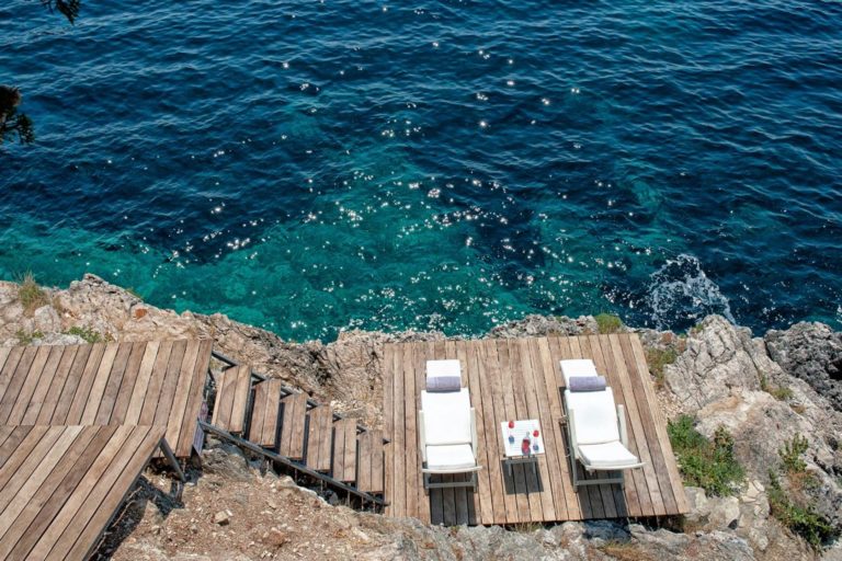 Sun deck at Anassa, property for sale in Corfu, Greece