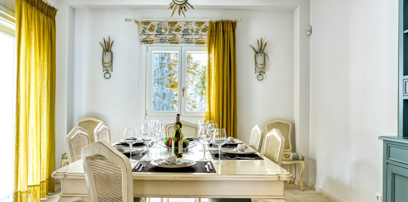 Sun filled dining room, property for sale in Spetses, Greece
