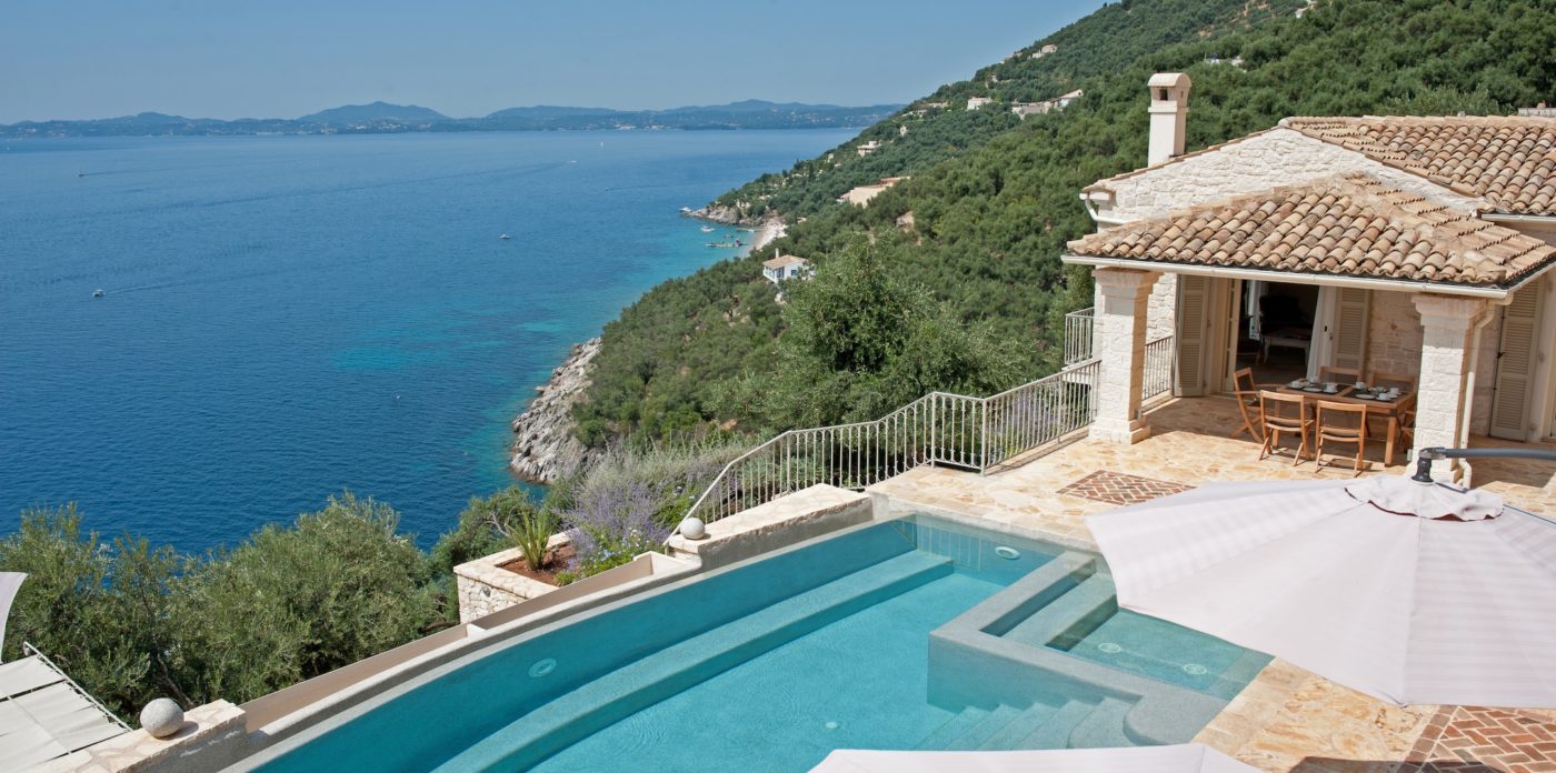Infinity pool, property for sale in Corfu, Greece
