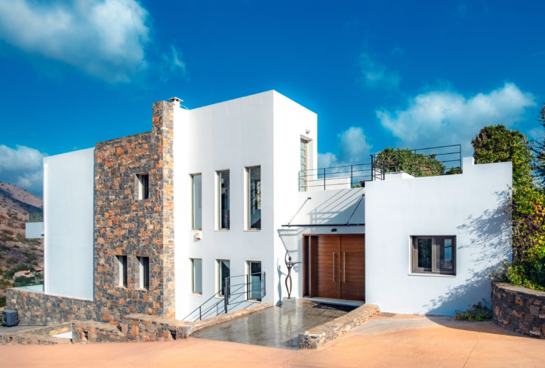 A welcoming entrance from the villa property for sale in Crete Greece